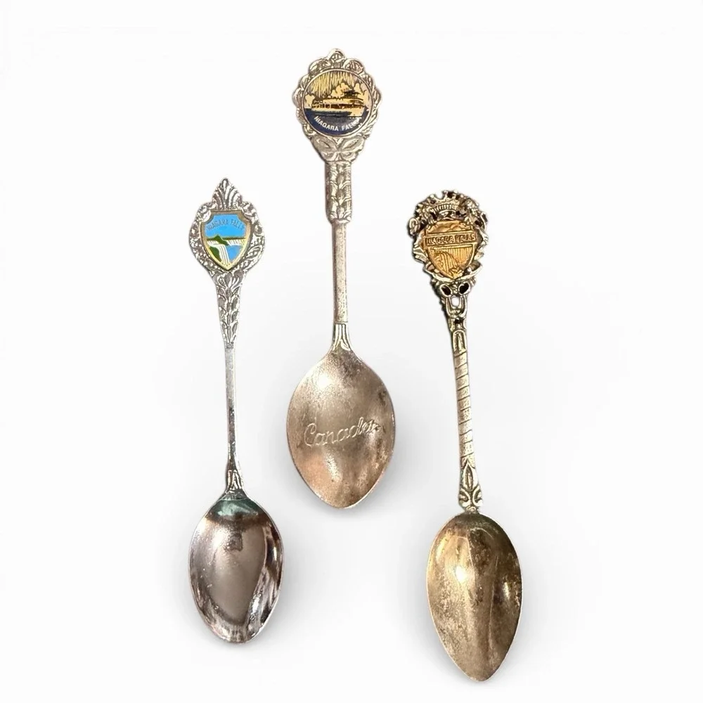 Vintage Souvenir Spoon Lot of (3) – Niagara Falls Canada &‎ USA